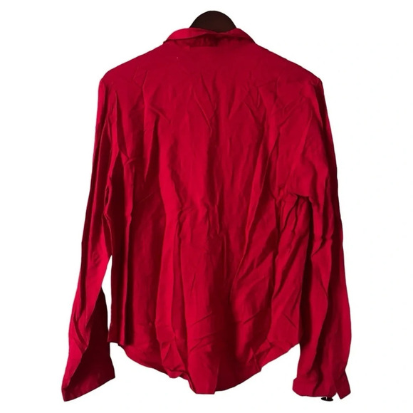 Red Rough Rider by Circle T Cowboy Shirt with Multicolor Beading- Size Medium - Picture 2 of 6